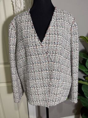 Hugo Boss Cream Tweed Jacket with Navy and Red Accents